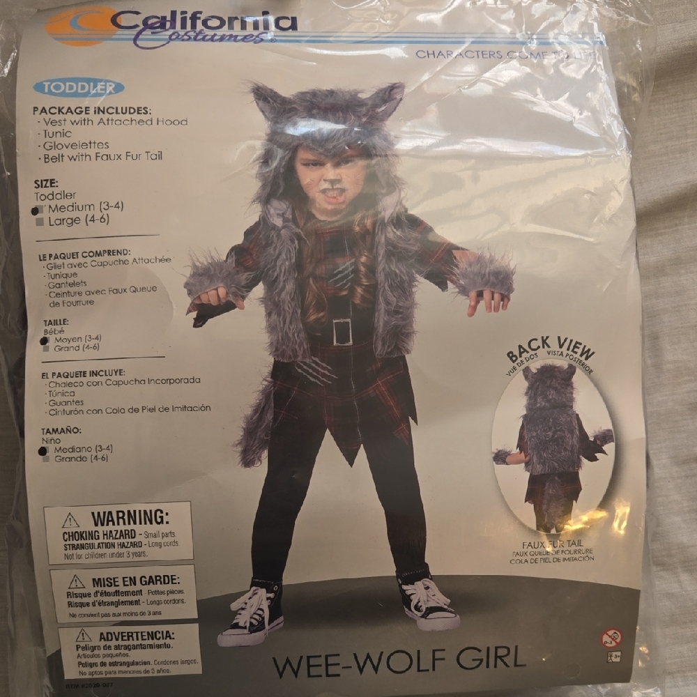 California Costumes Wee-Wolf Girl Costume - Black and Gray